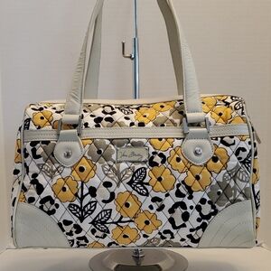 Floral Yellow and White Handbag